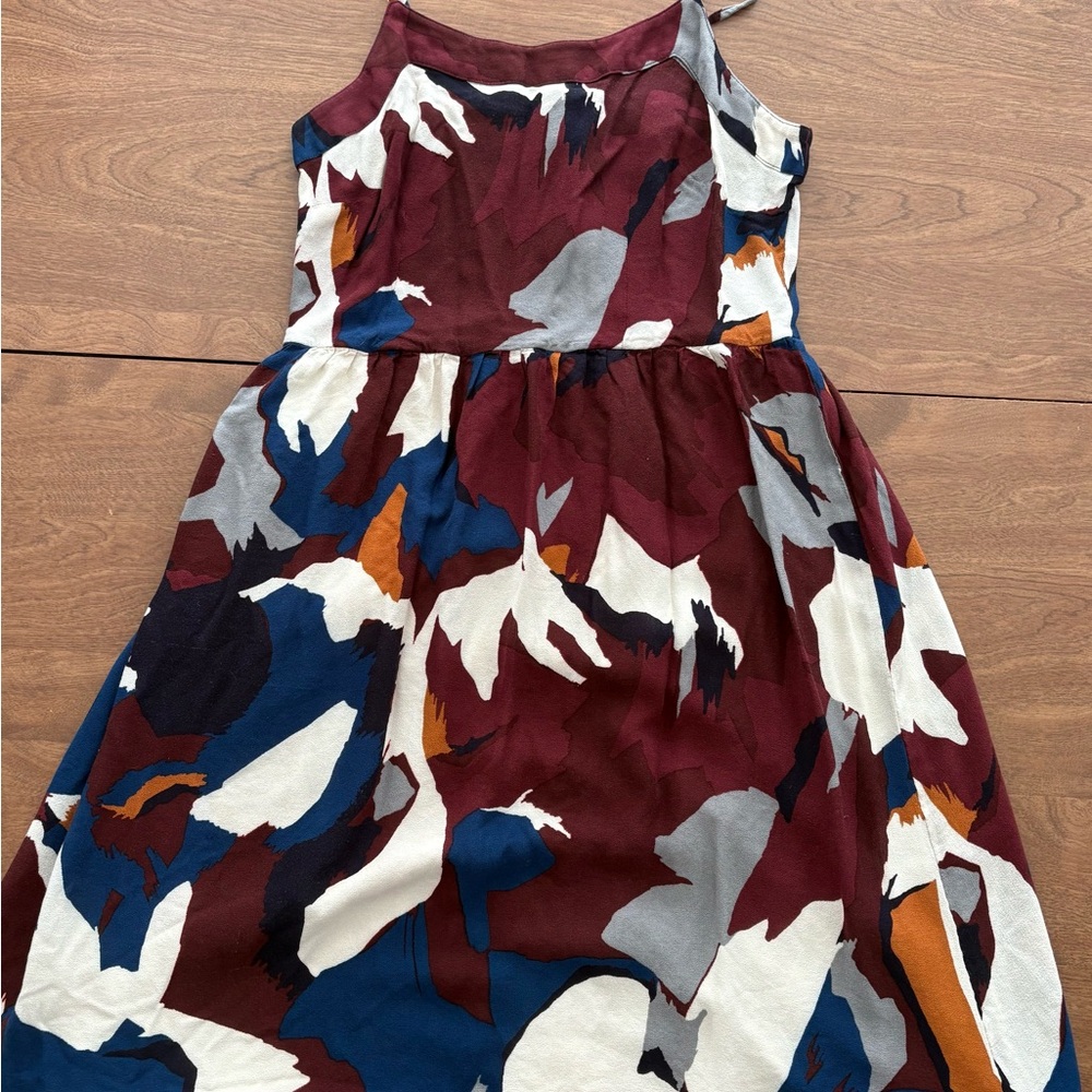 LOFT Women’s mini Dress in Burgundy, Blue, and White